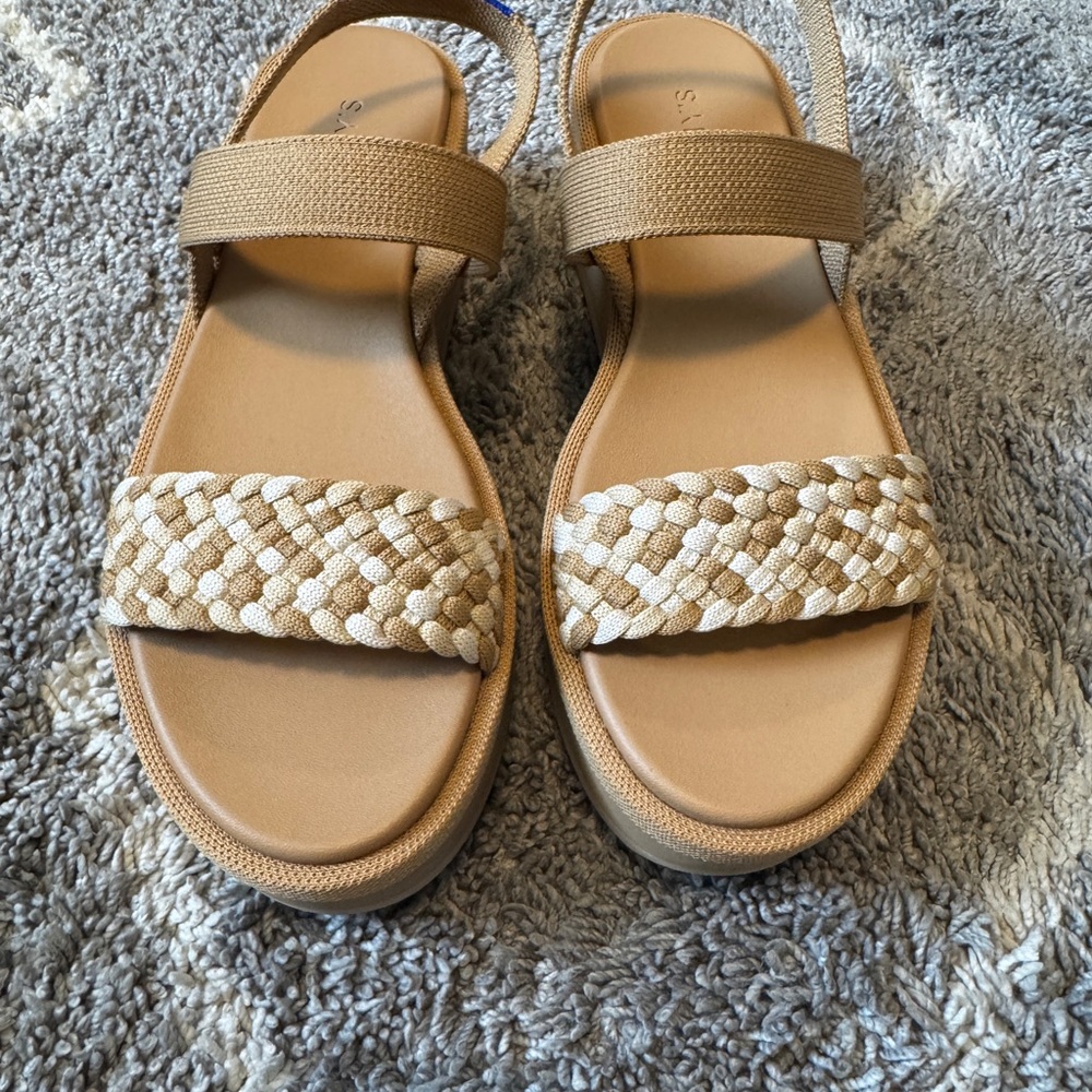 Rothy's Tan Slide Sandals with Minimalist Design